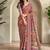 Multicolor satin embroidered saree withcutdana work