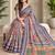 Multicolor satin embroidered saree withcutdana work