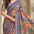 Multicolor satin embroidered saree withcutdana work