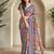 Multicolor satin embroidered saree withcutdana work