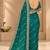 Teal satin embroidered saree withcutdana work