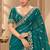 Teal satin embroidered saree withcutdana work