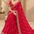 Red satin embroidered saree withcutdana work