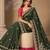 Dark-green silk embroidered saree withcutdana work