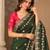 Dark-green silk embroidered saree withcutdana work