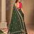 Dark-green silk embroidered saree withcutdana work