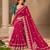Rani-pink silk embroidered saree withcutdana work