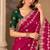 Rani-pink silk embroidered saree withcutdana work