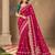 Rani-pink silk embroidered saree withcutdana work