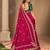 Rani-pink silk embroidered saree withcutdana work