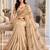 Champagne satin embroidered saree withcutdana work