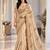 Champagne satin embroidered saree withcutdana work