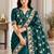 Teal silk embroidered saree withzari work