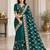 Teal silk embroidered saree withzari work