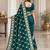 Teal silk embroidered saree withzari work
