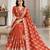 Rust silk embroidered saree withzari work