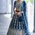 Designer Blue net fabric wedding bridal lehenga choli semi stitched