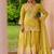 Mehendi yellow chinon embroidered palazzo suit set