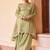 Pista green chinon embroidered palazzo suit set