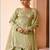 Pista green chinon embroidered palazzo suit set