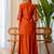 Dark-orange silk blend thread embroidery palazzo set