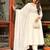 White chanderi embroidered kurta set