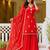 Red silk blend embroidered palazzo set