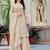 Cream silk blend embroidered sharara set