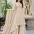 Cream silk blend embroidered sharara set