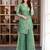 Green silk blend embroidered sharara set