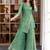 Green silk blend embroidered sharara set