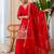 Red silk blend embroidered palazzo set