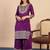 Purple silk blend embroidered palazzo set