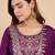 Purple silk blend embroidered palazzo set
