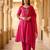 Rani-pink chanderi hand embroidery kurta set
