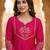 Rani-pink chanderi hand embroidery kurta set