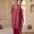 Rani-pink cotton hand embroidery kurta set