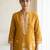 Mustard cotton hand embroidery kurta set