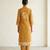 Mustard cotton hand embroidery kurta set