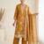 Mustard cotton hand embroidery kurta set