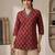 Maroon cotton hand embroidery kurta set