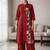 Dark-orange cotton embroidered kurta set