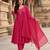 Rani-pink chanderi hand embroidery kurta set