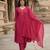 Rani-pink chanderi hand embroidery kurta set