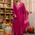Rani-pink viscose embroidered