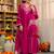 Rani-pink viscose embroidered