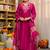 Rani-pink viscose embroidered