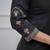Black viscose embroidered