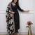 Black viscose embroidered