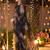 Black faux georgette embroidered